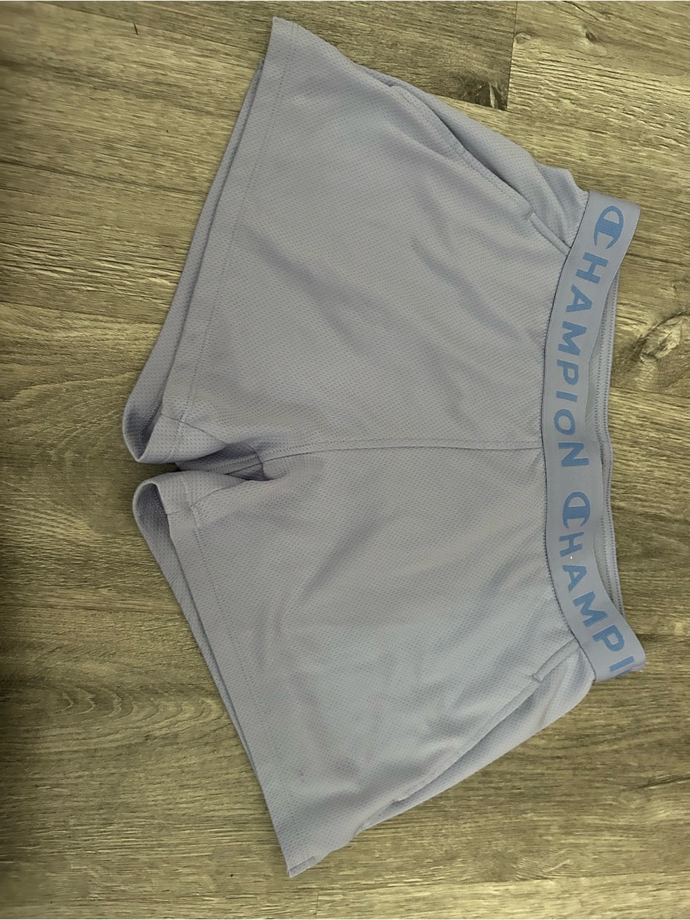 Champion Women's Light Lavender Logo Waistband Athletic Shorts